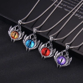 Wholesale Evil Eye Necklace Men's Titanium Steel Luminous Jewelry