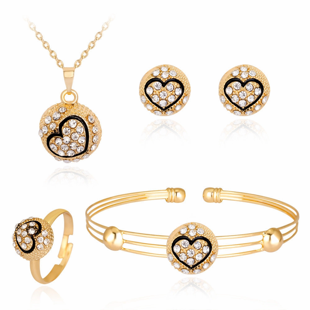 Wholesale Exquisite Crown Shaped Alloy Jewelry Set of Four Pieces