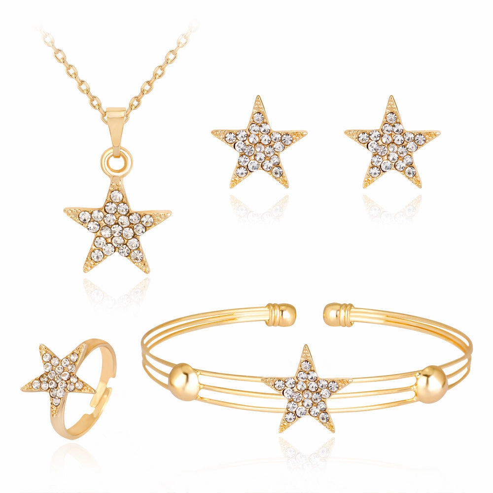 Wholesale Exquisite Crown Shaped Alloy Jewelry Set of Four Pieces