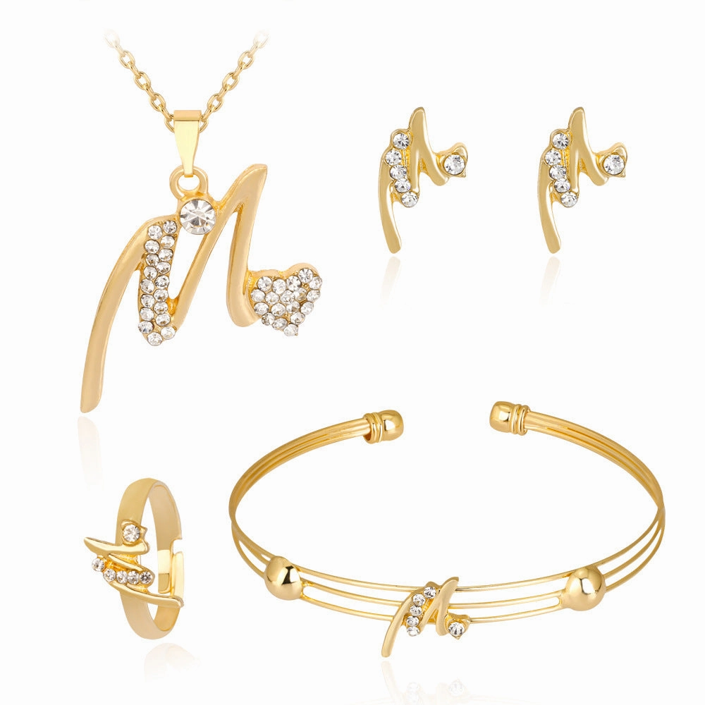 Wholesale Exquisite Crown Shaped Alloy Jewelry Set of Four Pieces