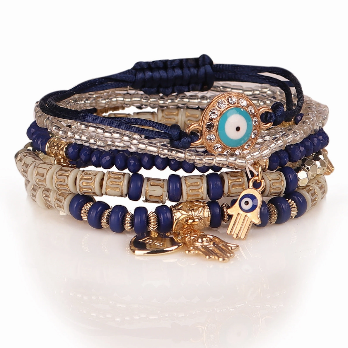 Wholesale Eye Rice Bead Temperament Multilayer Bracelet