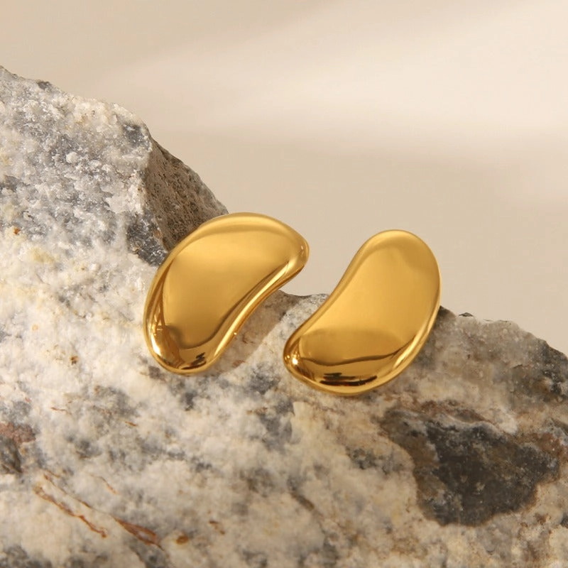 Wholesale Fashion Gold Ingot Necklace Gold Beans Autumn and Winter High-end Stainless Steel Jewelry Set