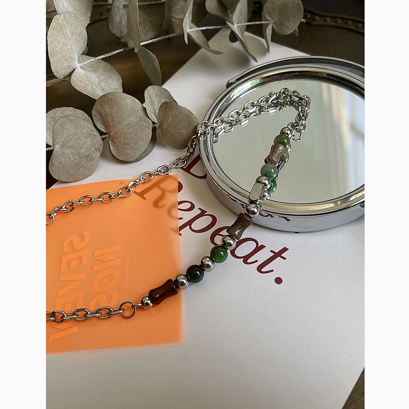 Wholesale Fashion New Chinese Colorblock Retro Hip-Hop Necklace