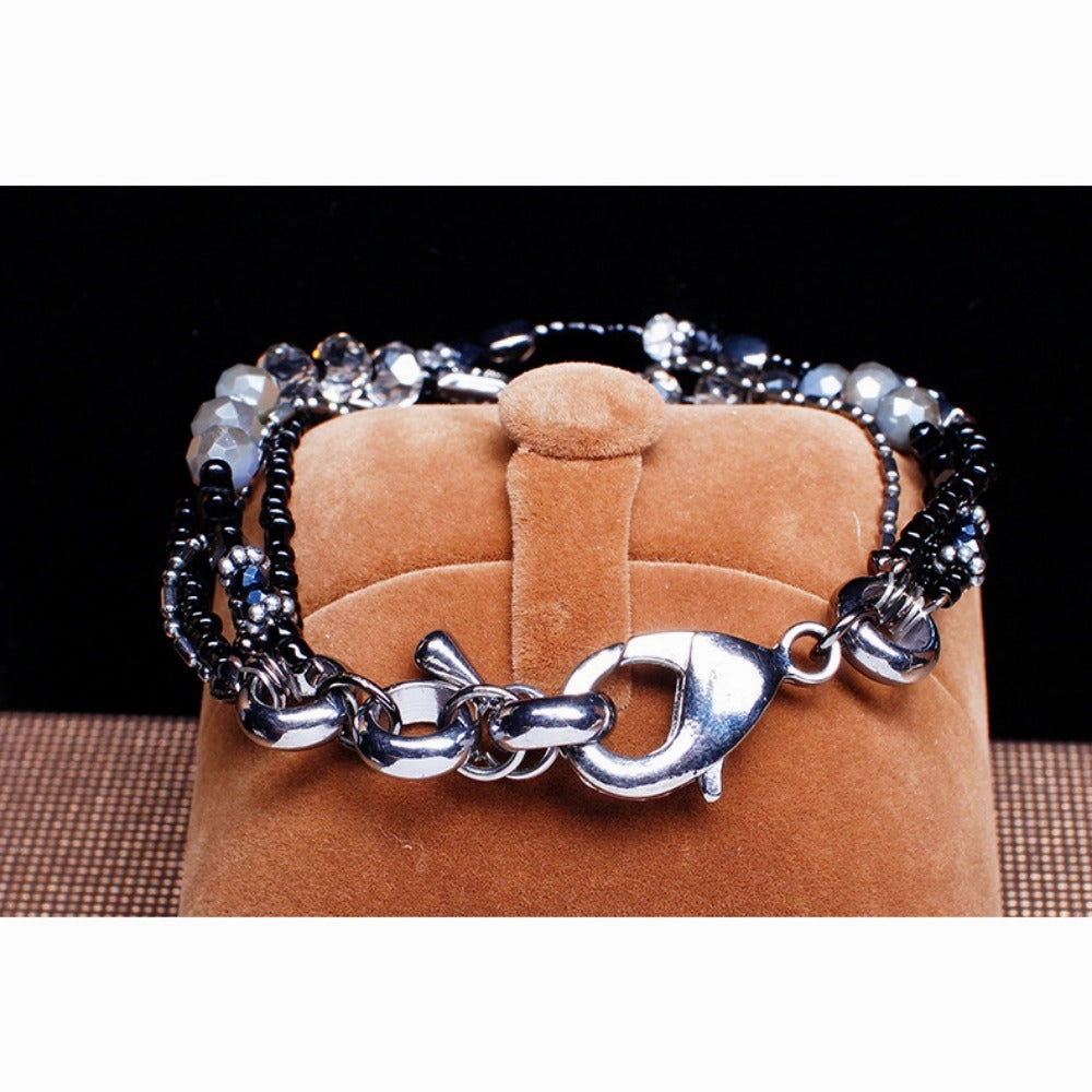 Wholesale Fashion Vintage Multi-layer Glass Beaded Handmade Bracelet