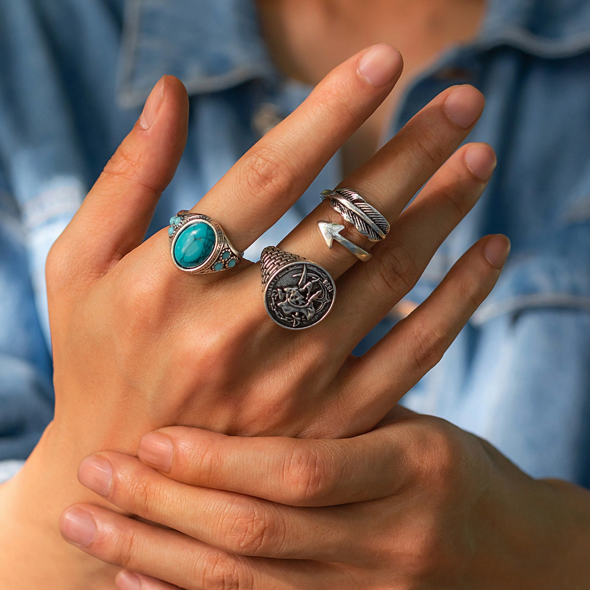 Wholesale Feather Arrow Alloy Ring