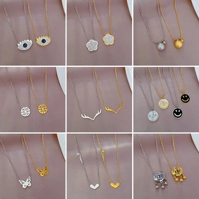 Wholesale Female Clavicle Titanium Steel Necklace