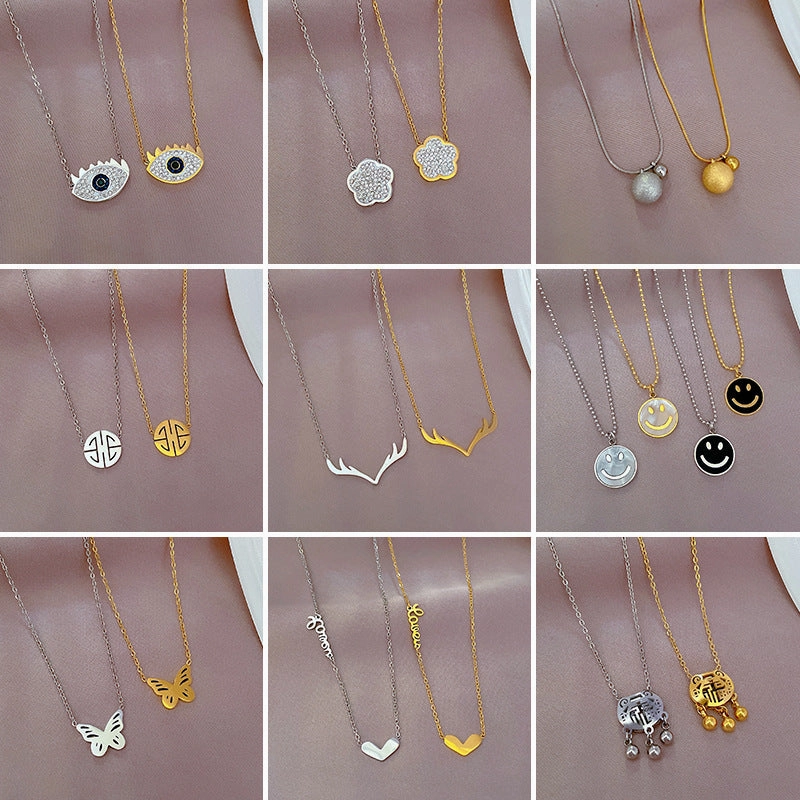 Wholesale Female Clavicle Titanium Steel Necklace