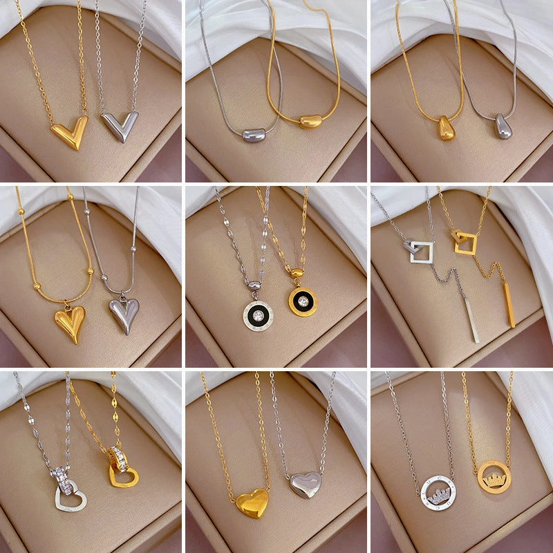 Wholesale Female Clavicle Titanium Steel Necklace