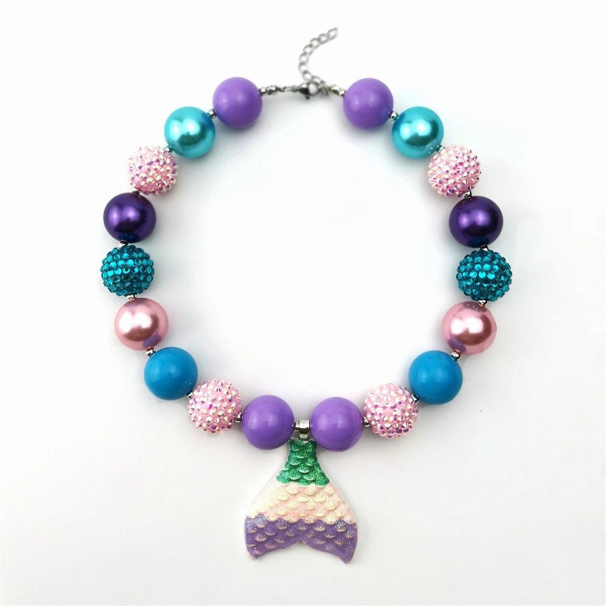 Wholesale Fishtail Color Pearl Mermaid Alloy Acrylic Necklaces