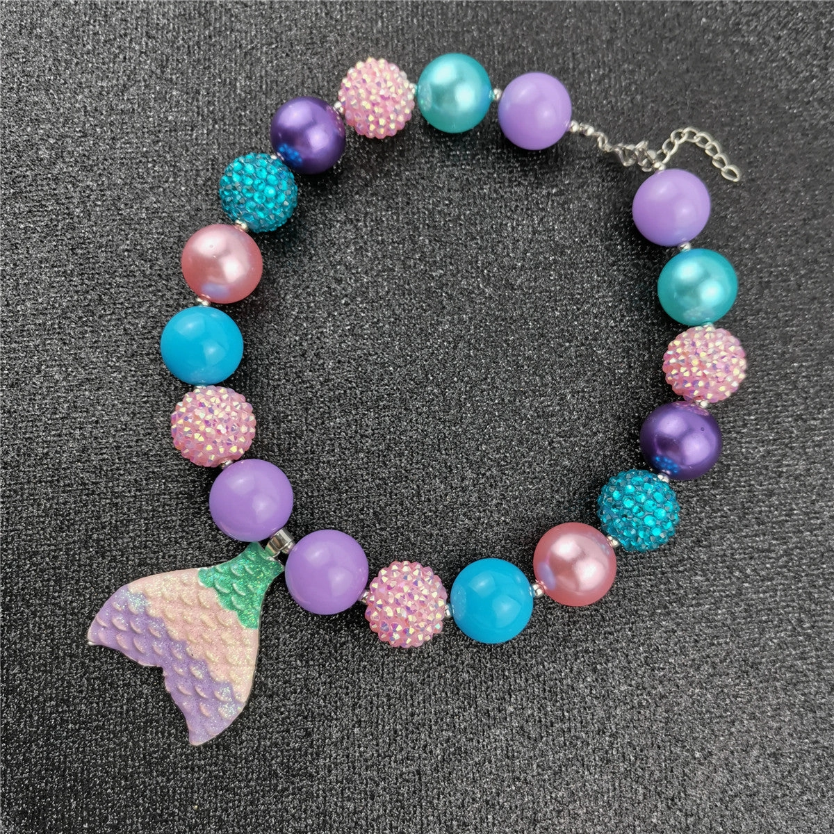 Wholesale Fishtail Color Pearl Mermaid Alloy Acrylic Necklaces