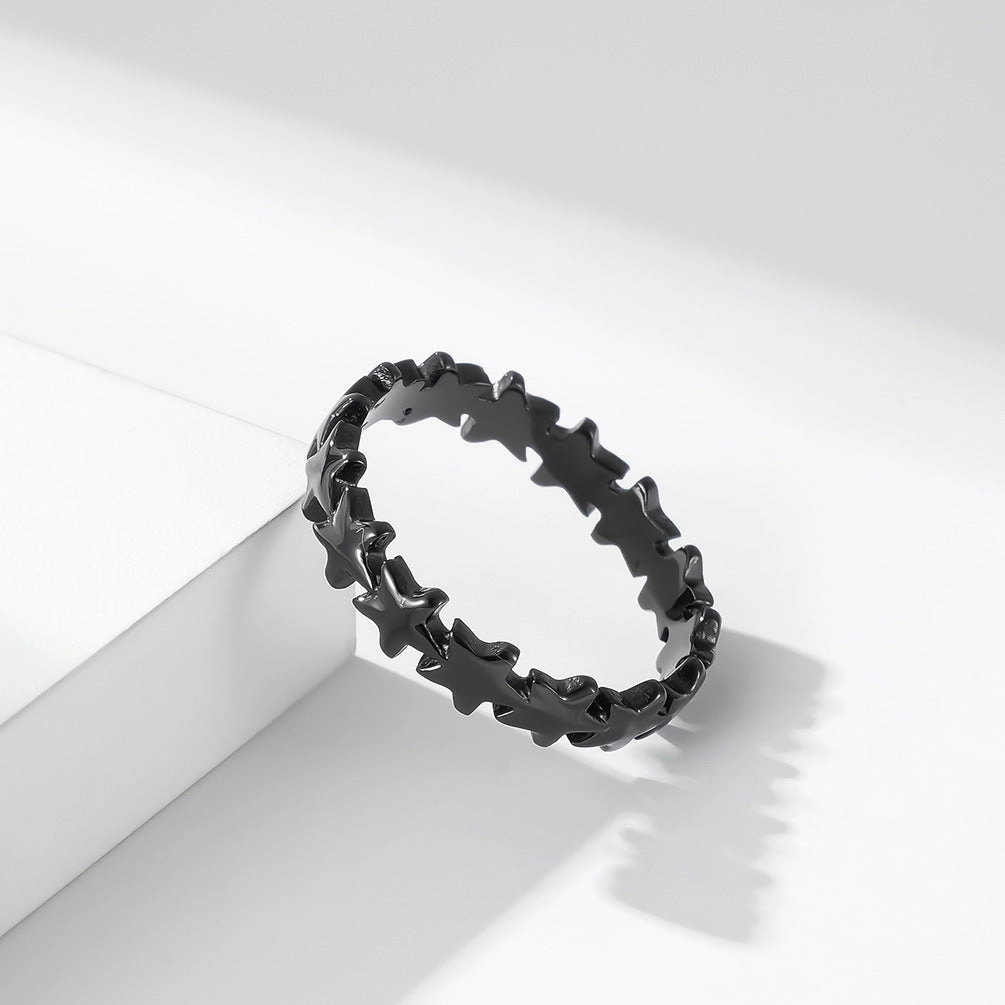 Wholesale Five-pointed Star Titanium Steel Rings