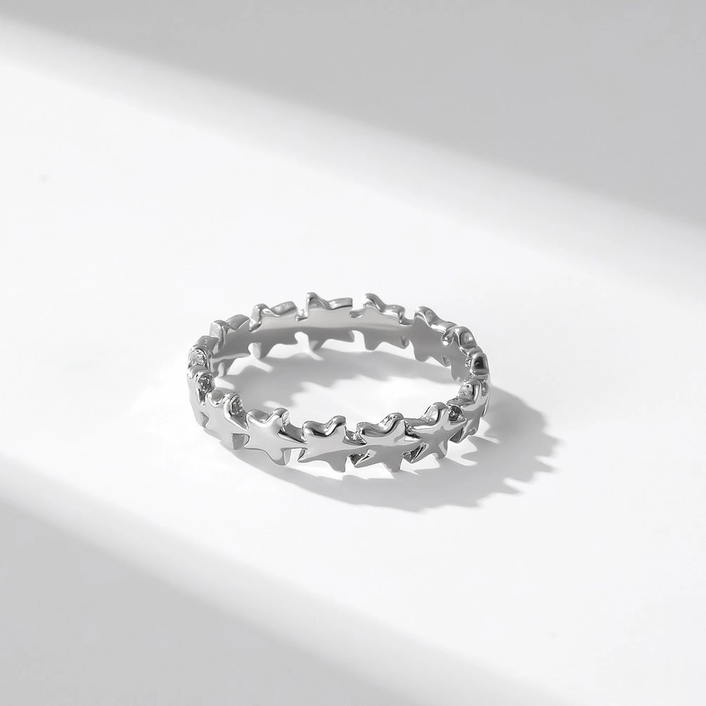 Wholesale Five-pointed Star Titanium Steel Rings