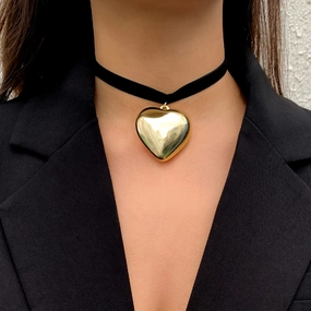 Wholesale Flannel Heart Alloy Necklaces