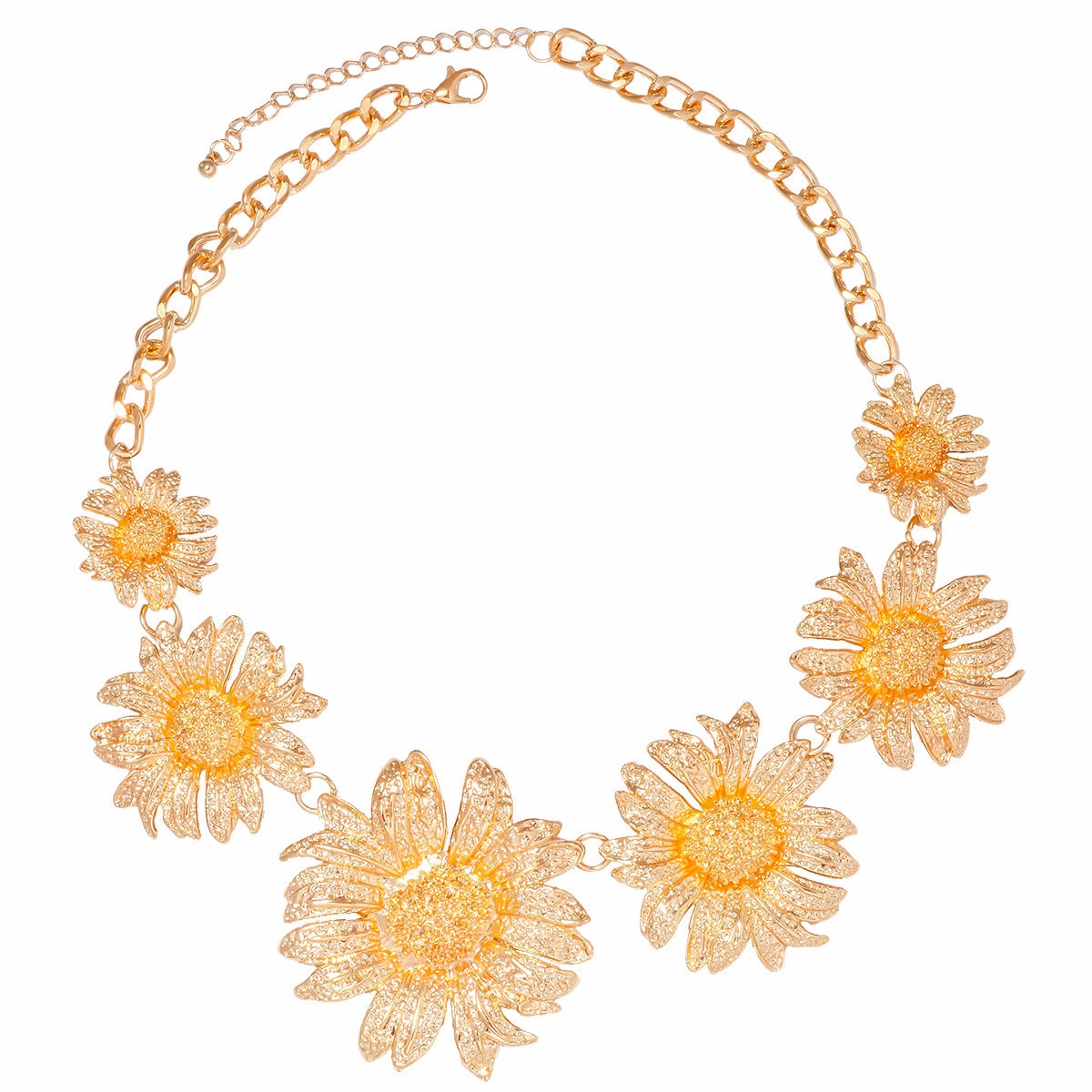 Wholesale Floral Chrysanthemum Alloy Earrings Necklaces Combination