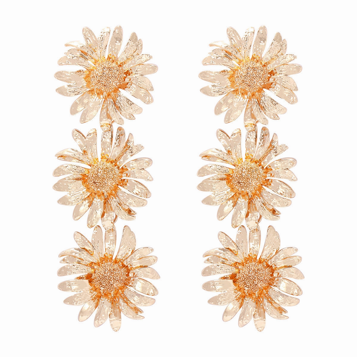 Wholesale Floral Chrysanthemum Alloy Earrings Necklaces Combination