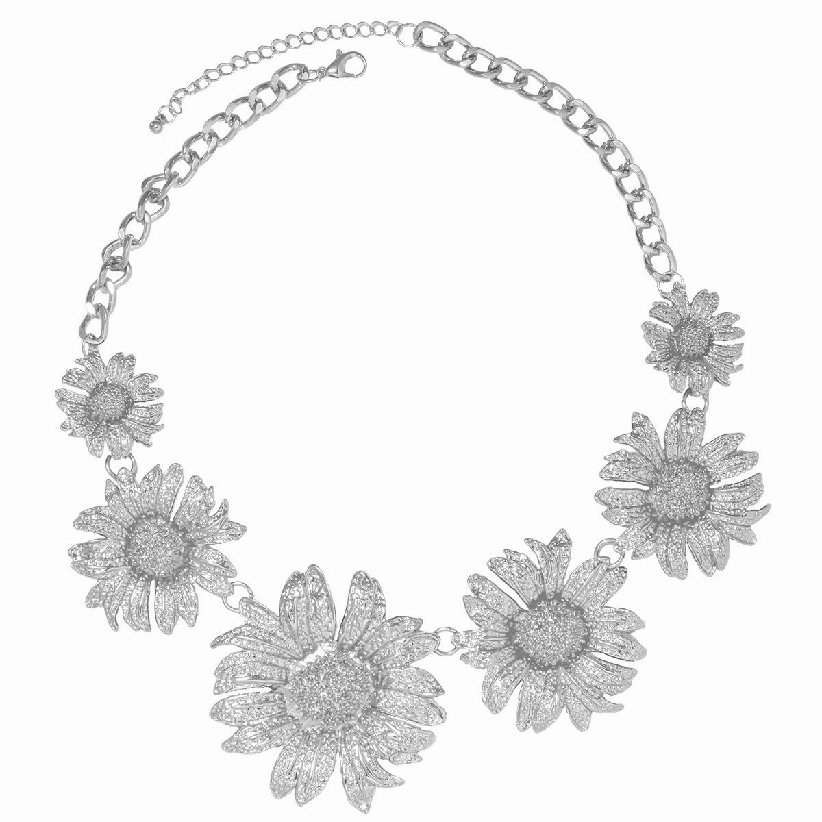 Wholesale Floral Chrysanthemum Alloy Earrings Necklaces Combination