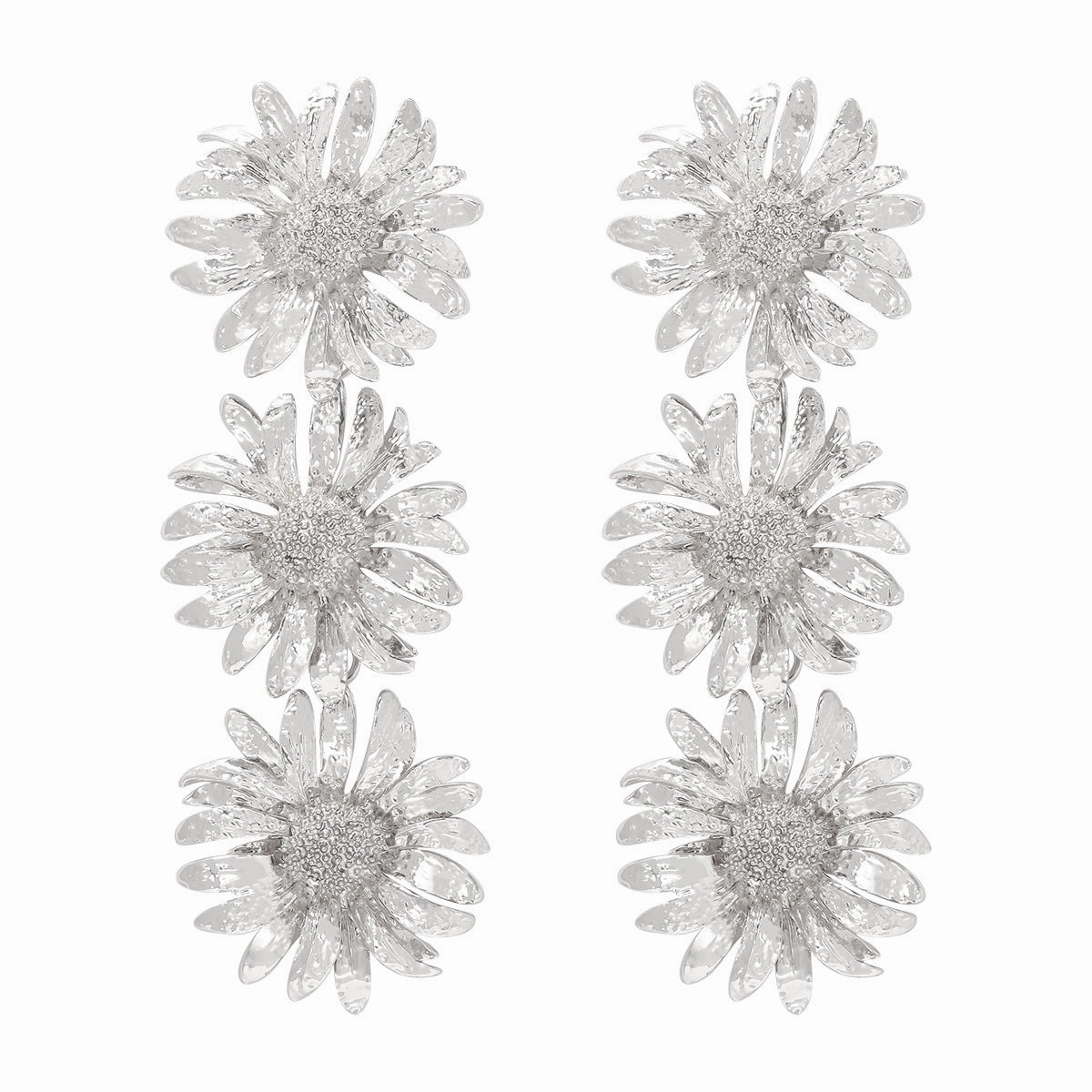 Wholesale Floral Chrysanthemum Alloy Earrings Necklaces Combination