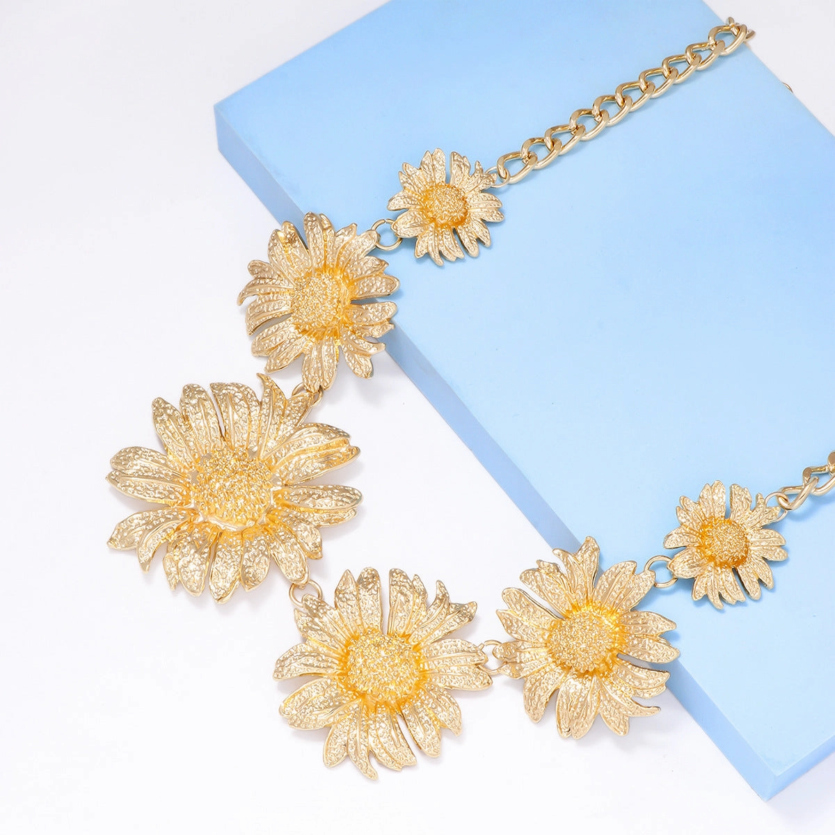 Wholesale Floral Chrysanthemum Alloy Earrings Necklaces Combination