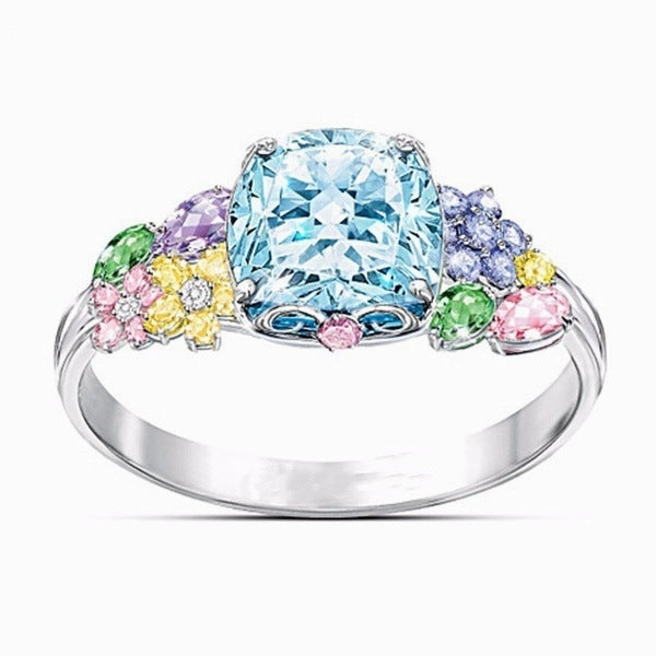 Wholesale Flower Gemstone Alloy Rings