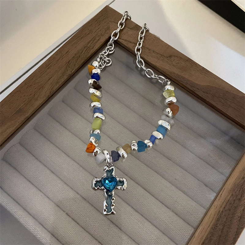 Wholesale Flower Love Heart Smiley Face Pendant Colorful Beaded Pearl Necklaces