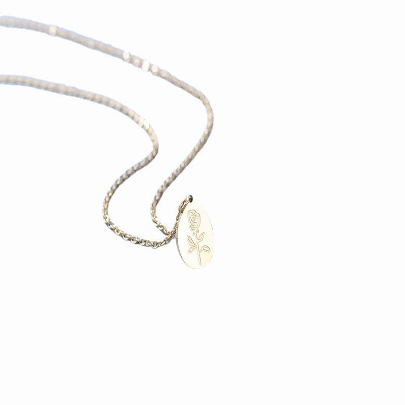 Wholesale Flower Titanium Steel Necklaces