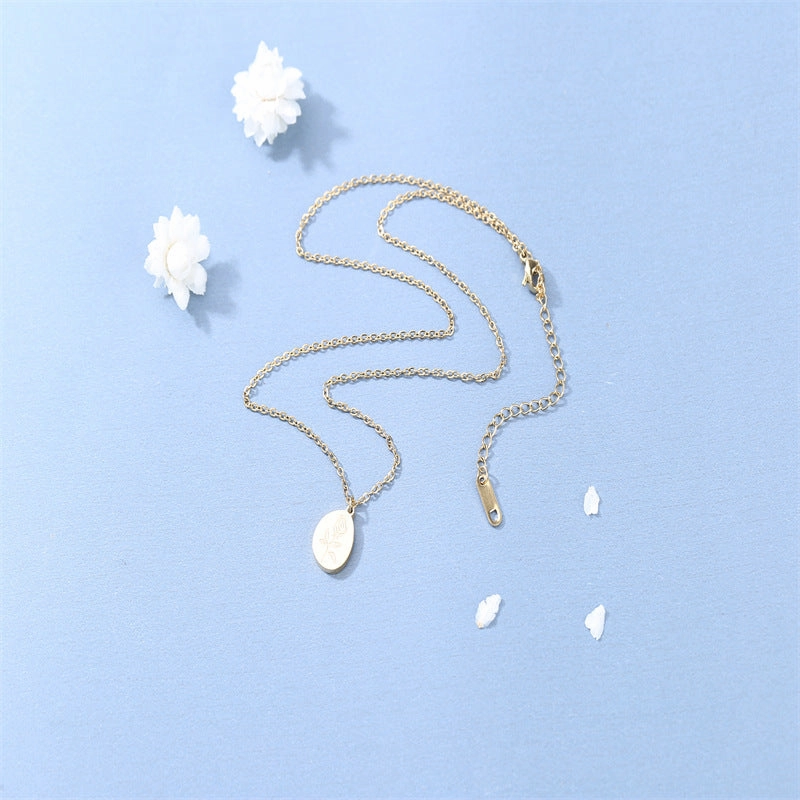 Wholesale Flower Titanium Steel Necklaces