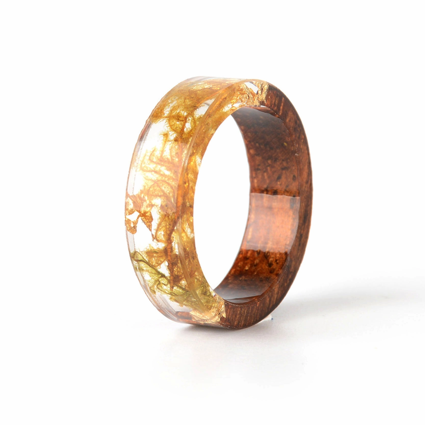 Wholesale Forest Handmade Dried Flowers Resin Rings