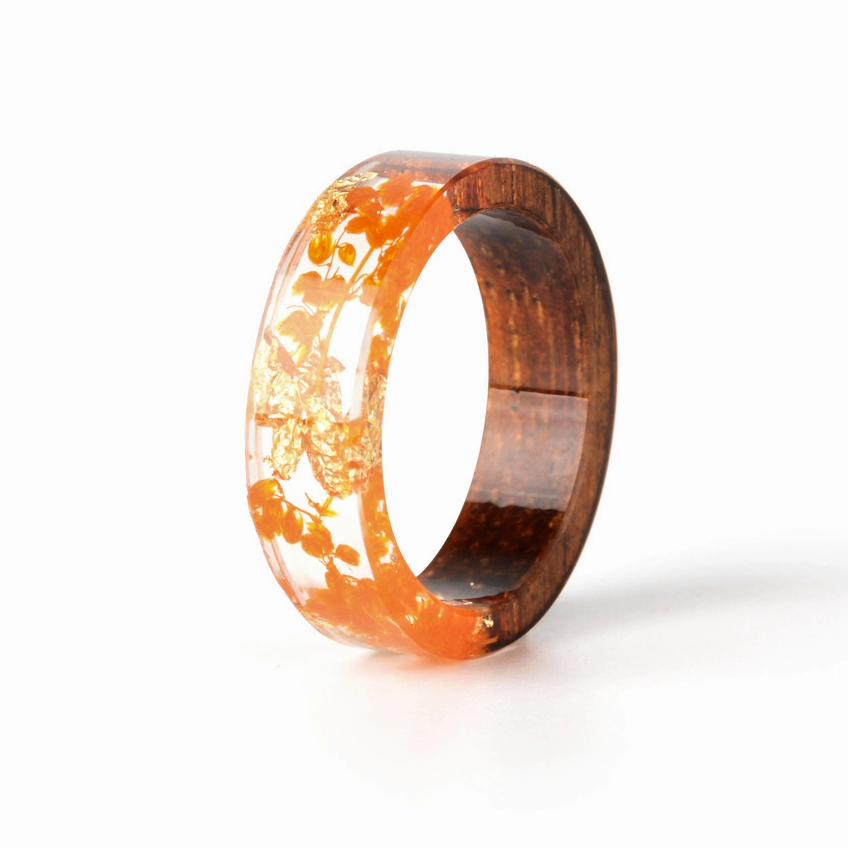 Wholesale Forest Handmade Dried Flowers Resin Rings