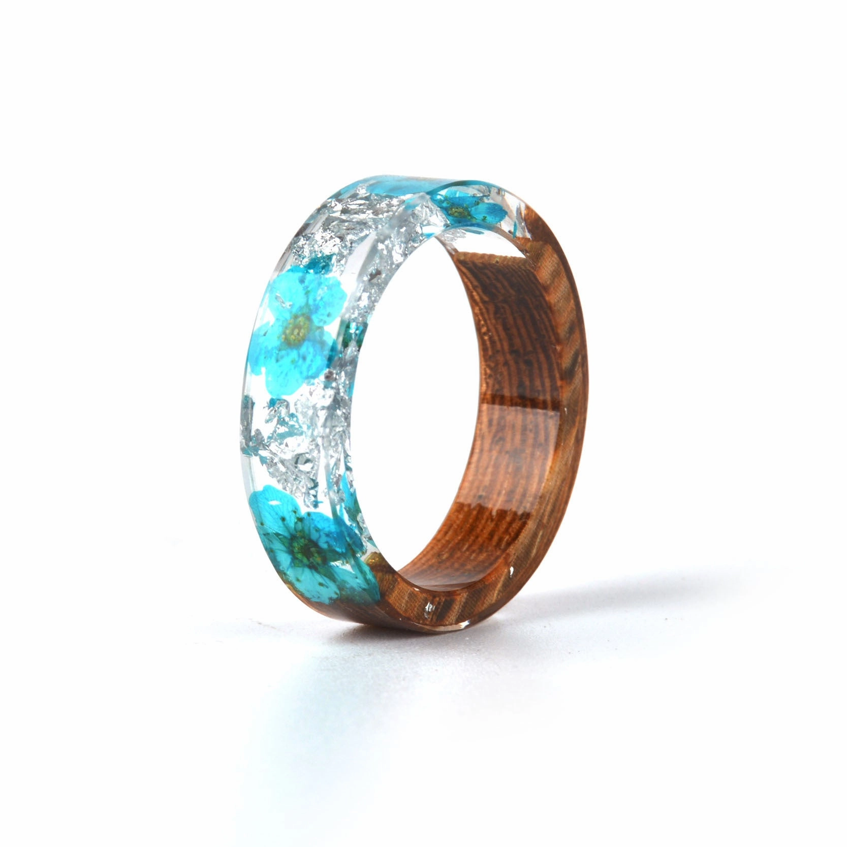 Wholesale Forest Handmade Dried Flowers Resin Rings