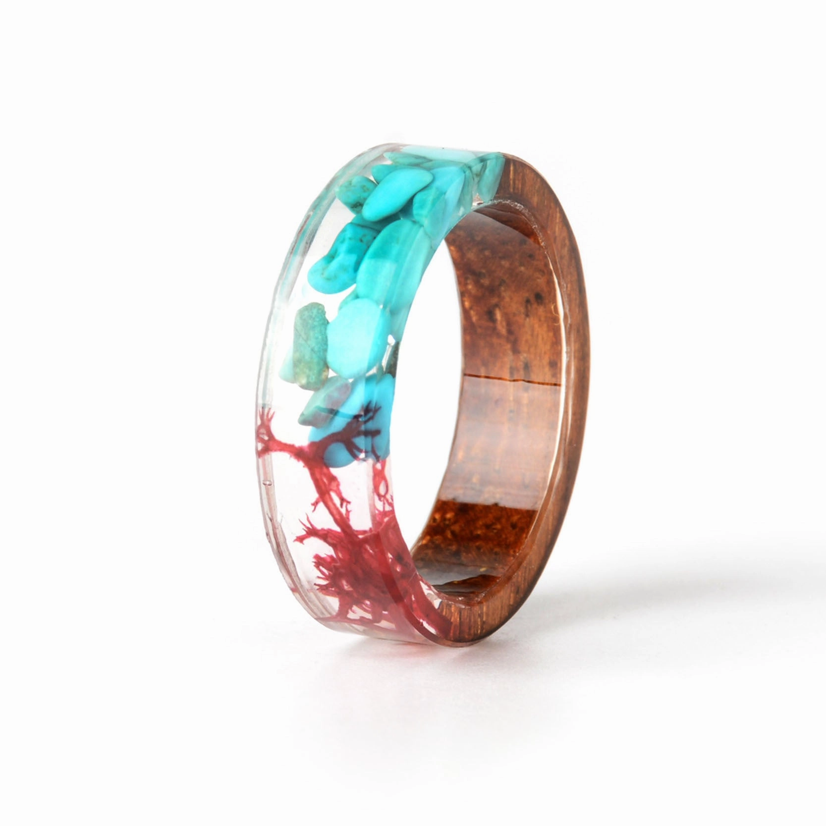 Wholesale Forest Handmade Dried Flowers Resin Rings