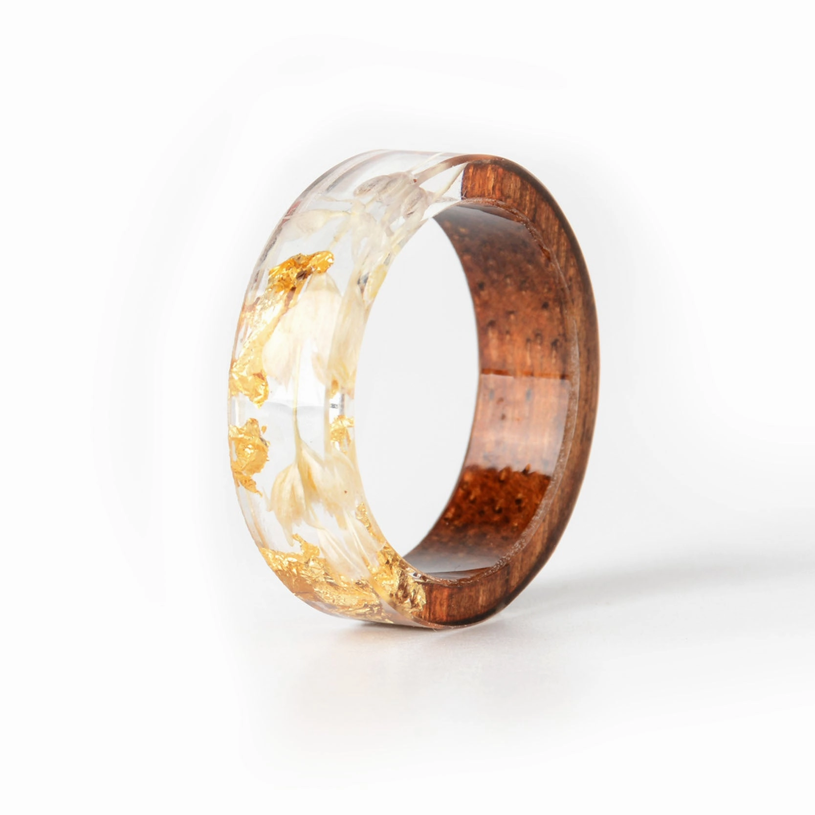 Wholesale Forest Handmade Dried Flowers Resin Rings