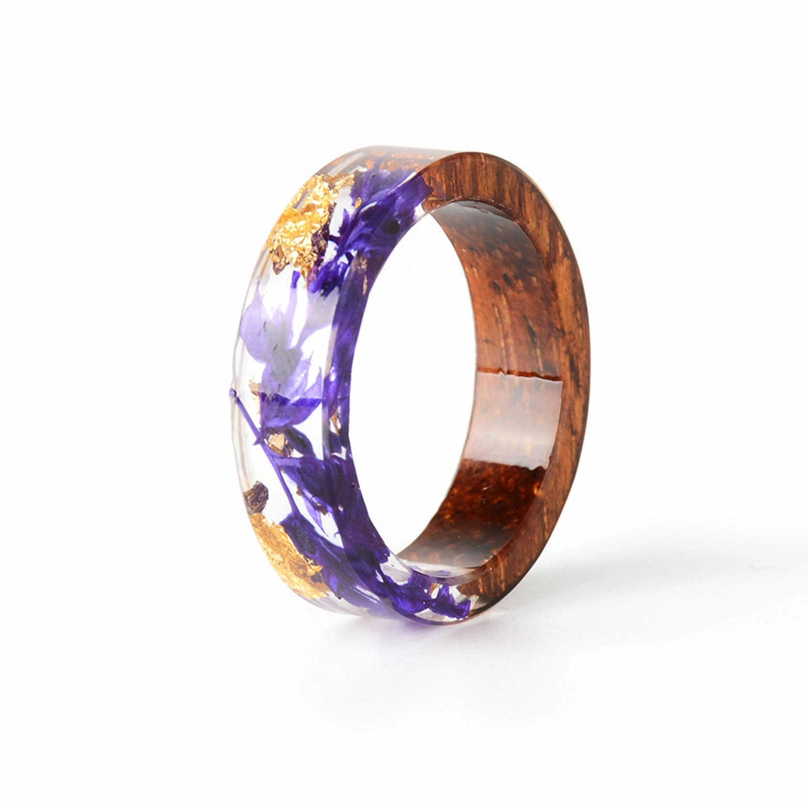 Wholesale Forest Handmade Dried Flowers Resin Rings