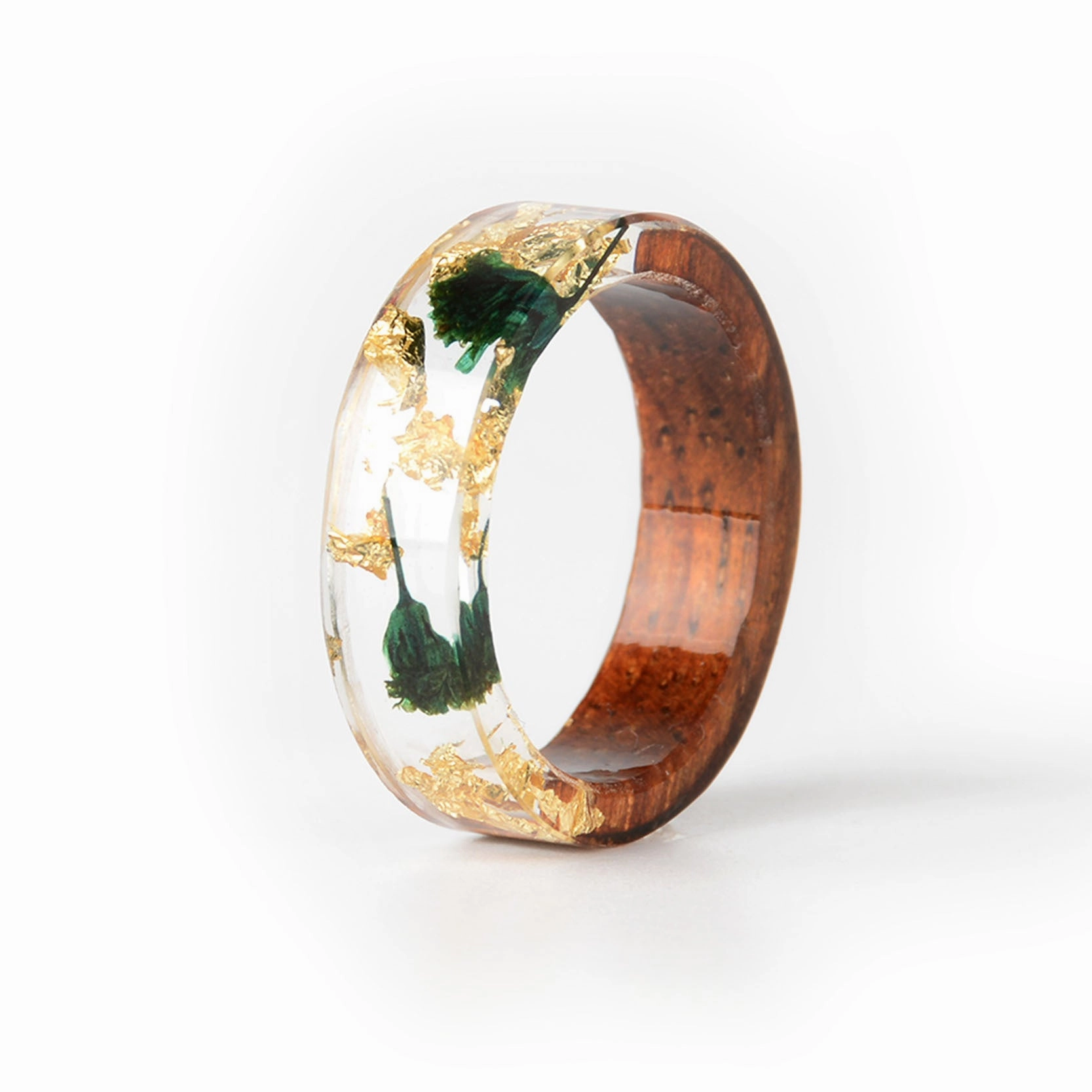 Wholesale Forest Handmade Dried Flowers Resin Rings