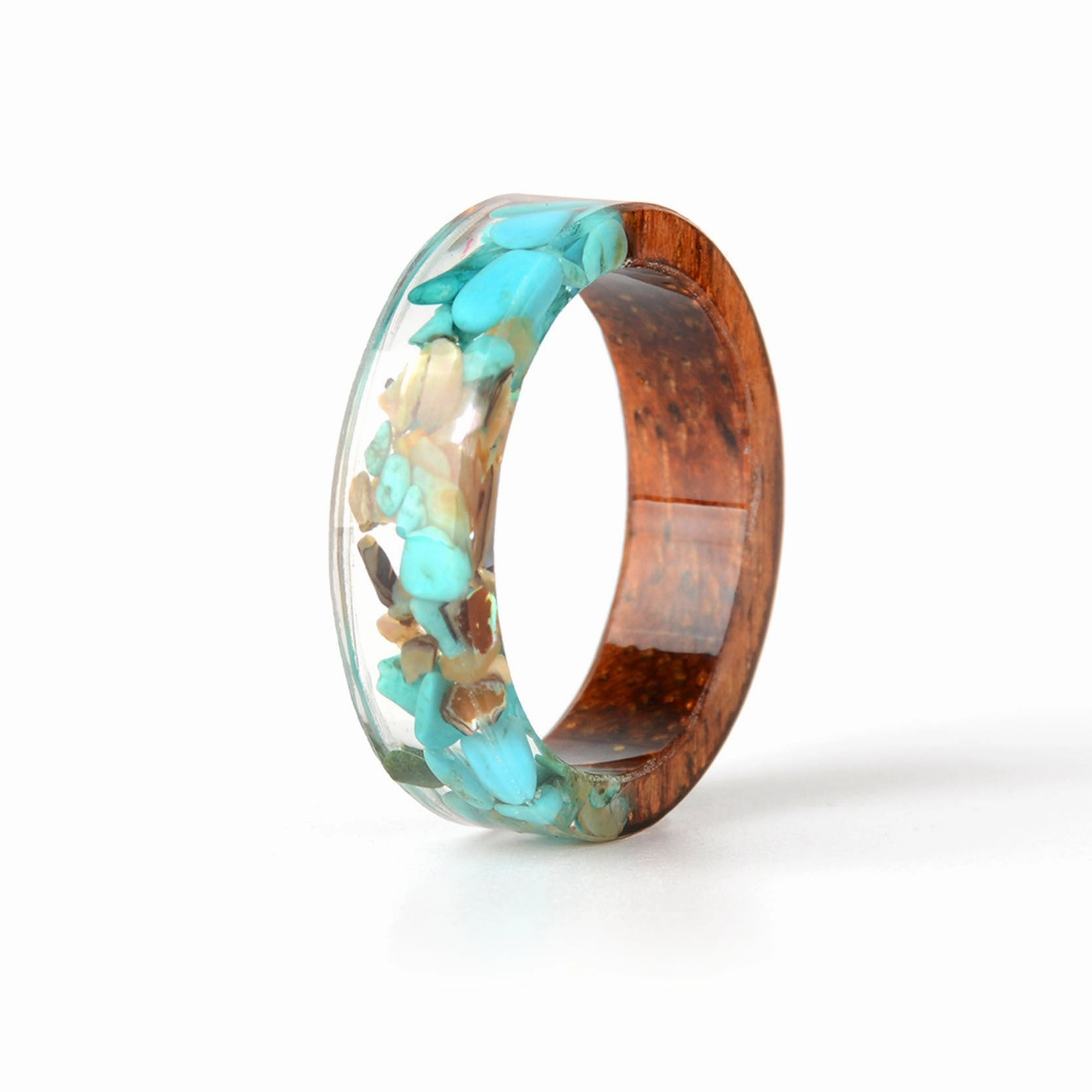 Wholesale Forest Handmade Dried Flowers Resin Rings