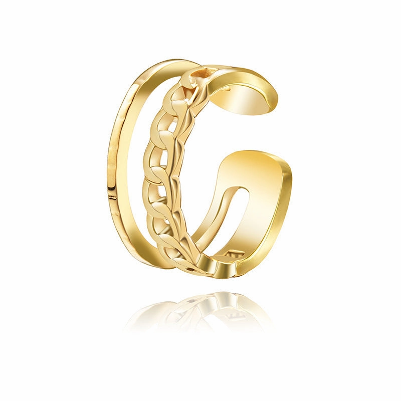 Wholesale French Style Titanium Steel Plated Non Ring