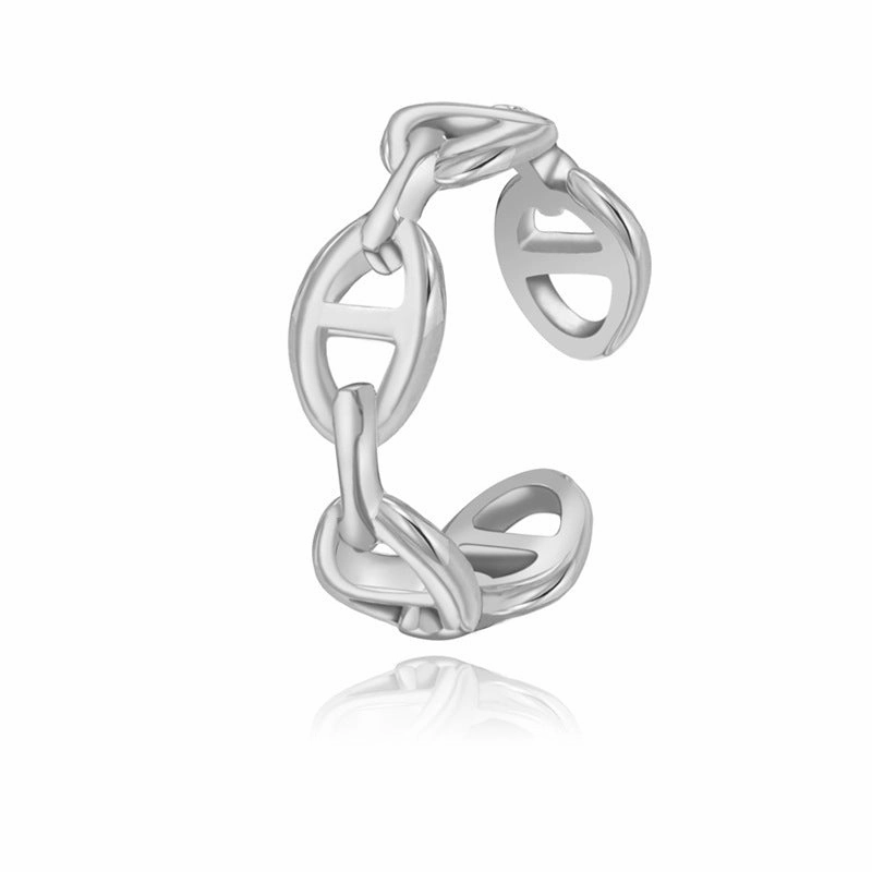 Wholesale French Style Titanium Steel Plated Non Ring