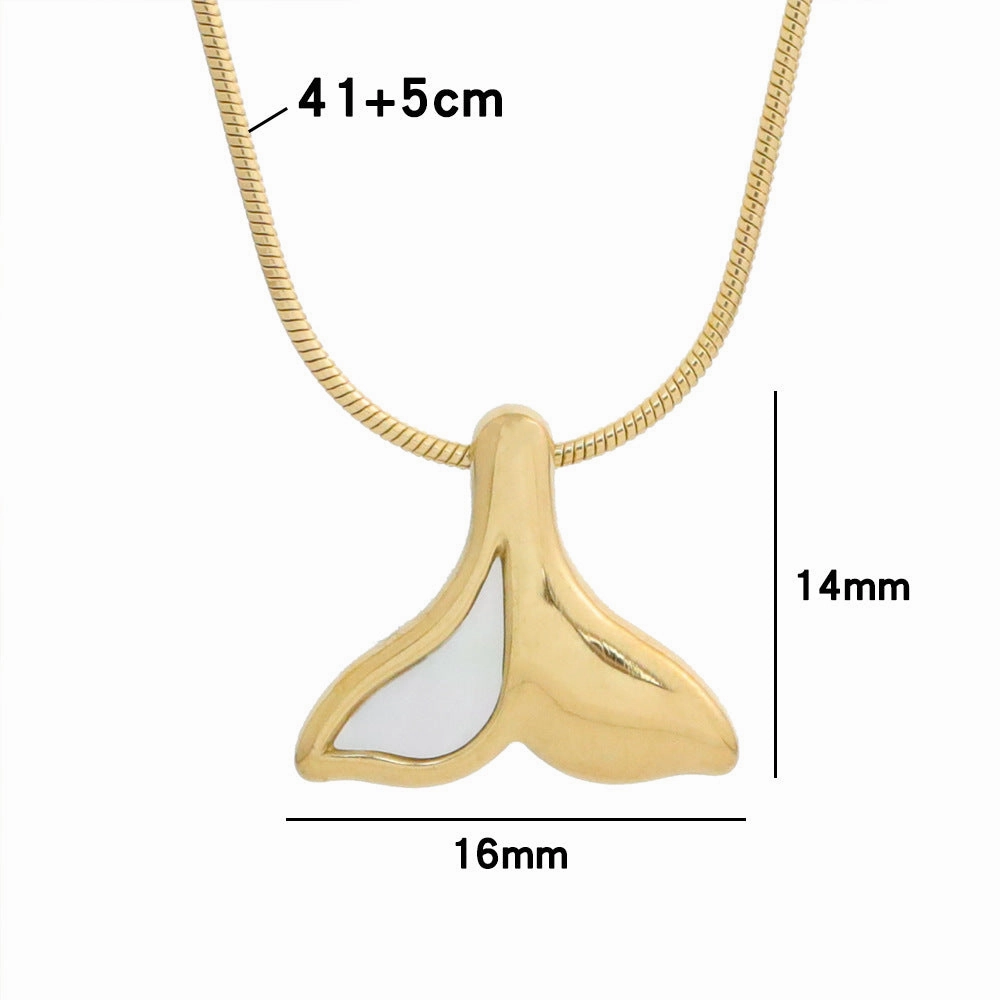Wholesale Fritillary Fishtail Titanium Steel 18k Gold Snake Bone Chain Necklace