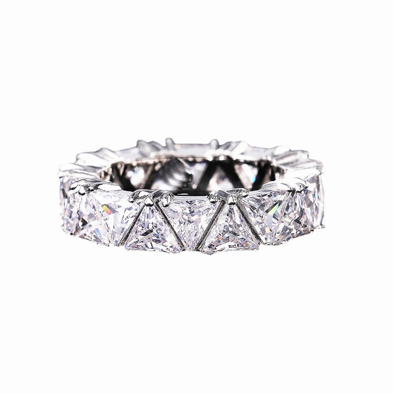 Wholesale Full Circle Full Circle Single Row Triangular Zircon Ring OLY-RS-Caoshi002