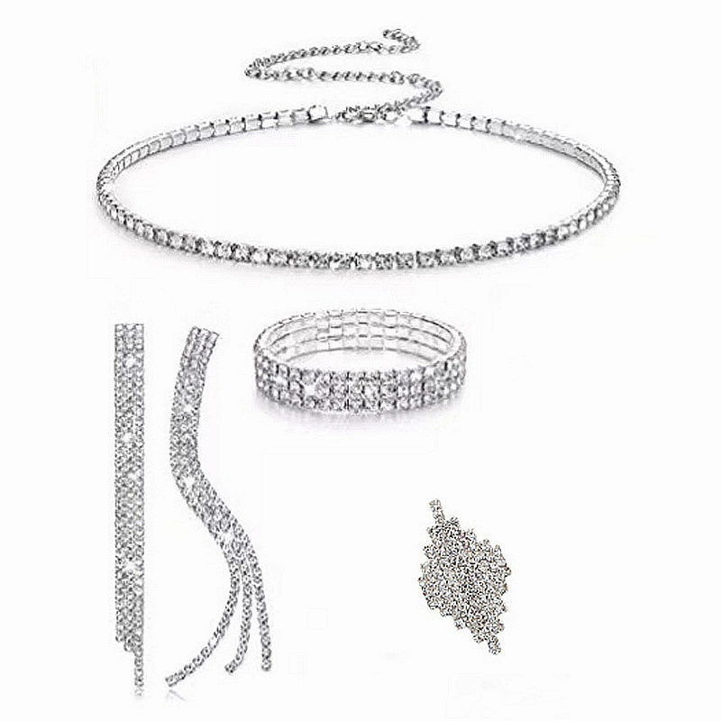 Wholesale Full Diamond Claw Chain Necklaces
