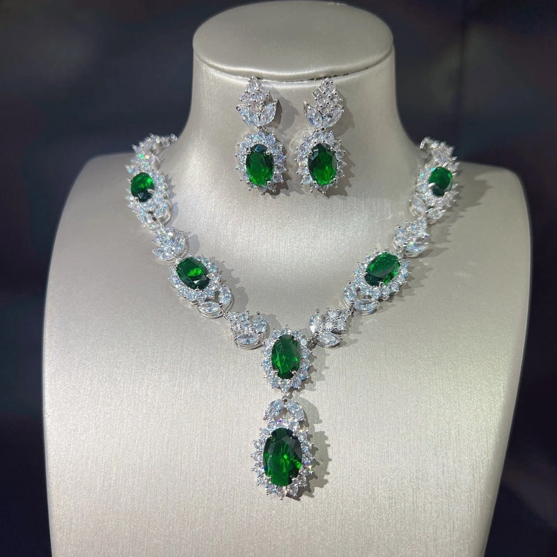 Wholesale Full Diamond Set Copper Necklaces