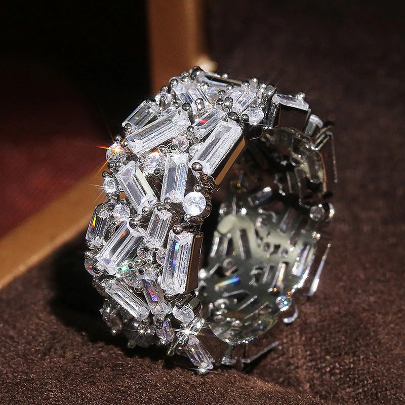 Wholesale Full Diamond Zirconia Fashion Copper Rings