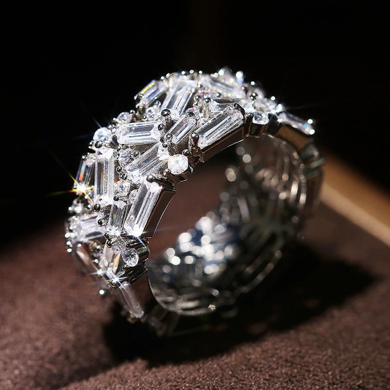 Wholesale Full Diamond Zirconia Fashion Copper Rings