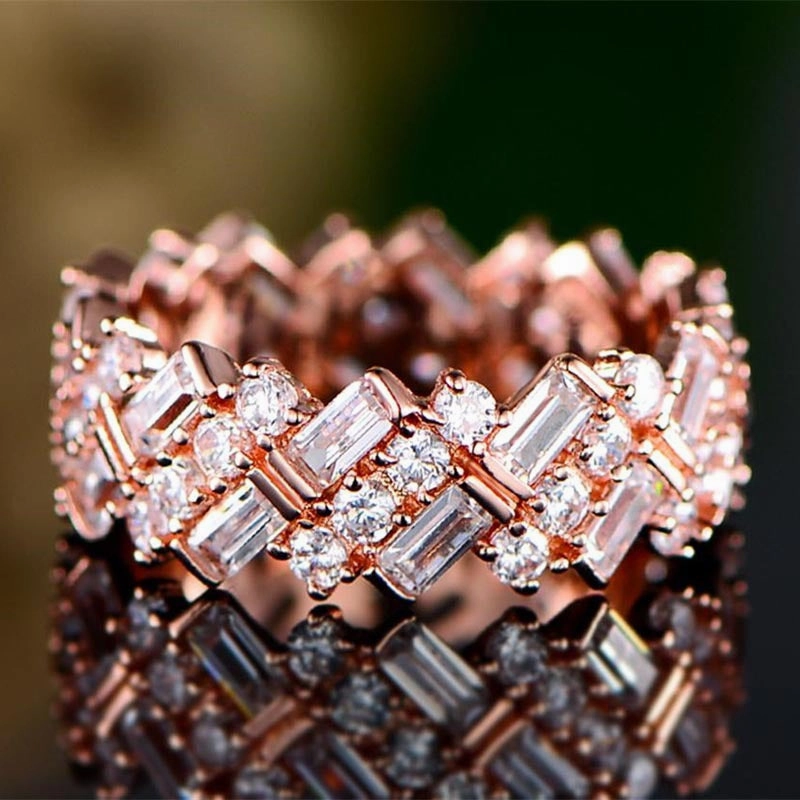 Wholesale Full Paved Zirconia Copper Rings