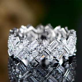 Wholesale Full Paved Zirconia Copper Rings