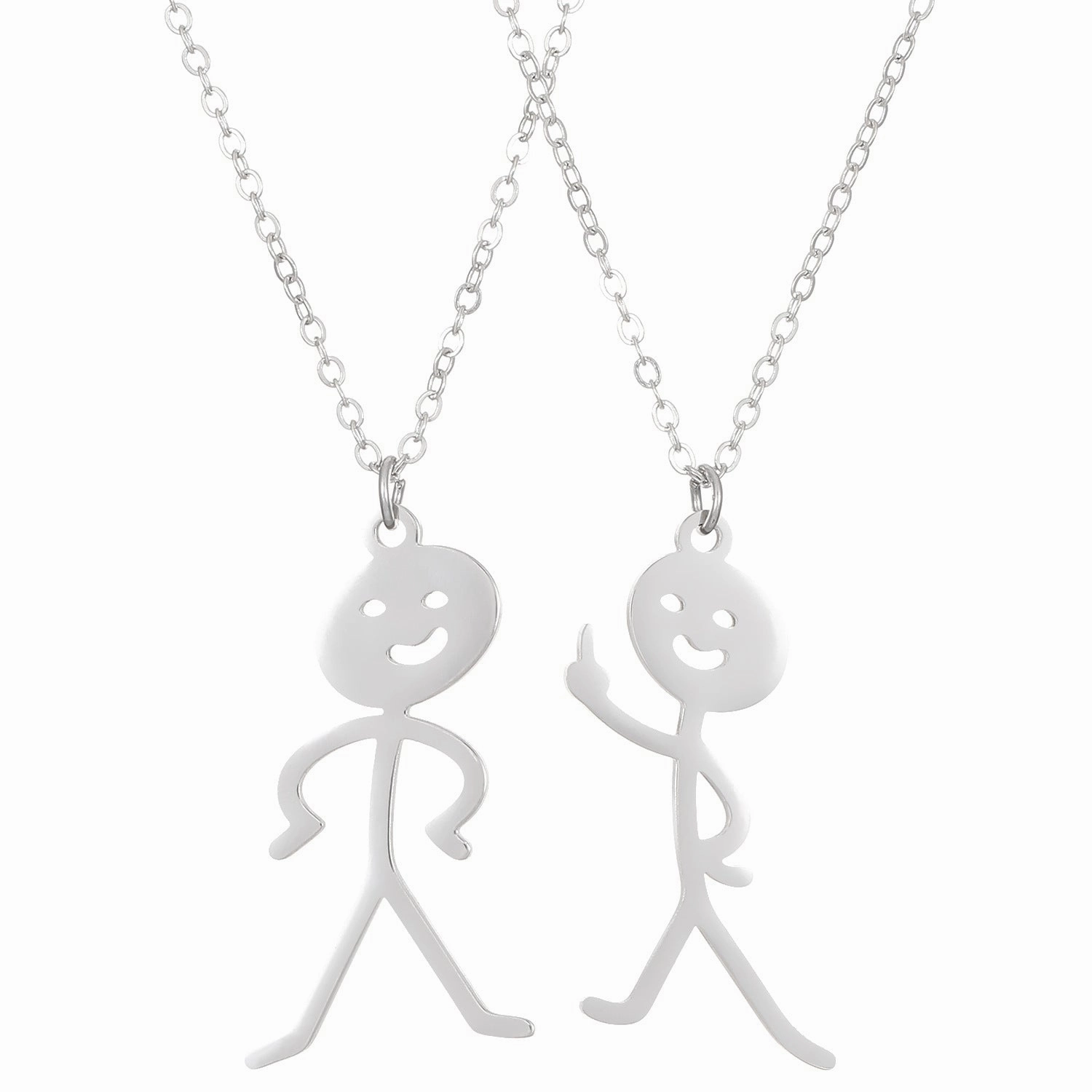 Wholesale Funny Middle Finger Funny Villain Stainless Steel Necklace