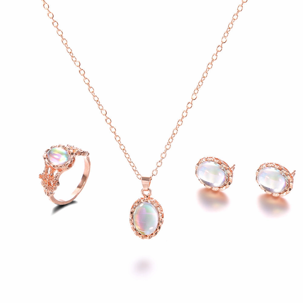 Wholesale Gemstone Alloy Rings Jewelry Sets