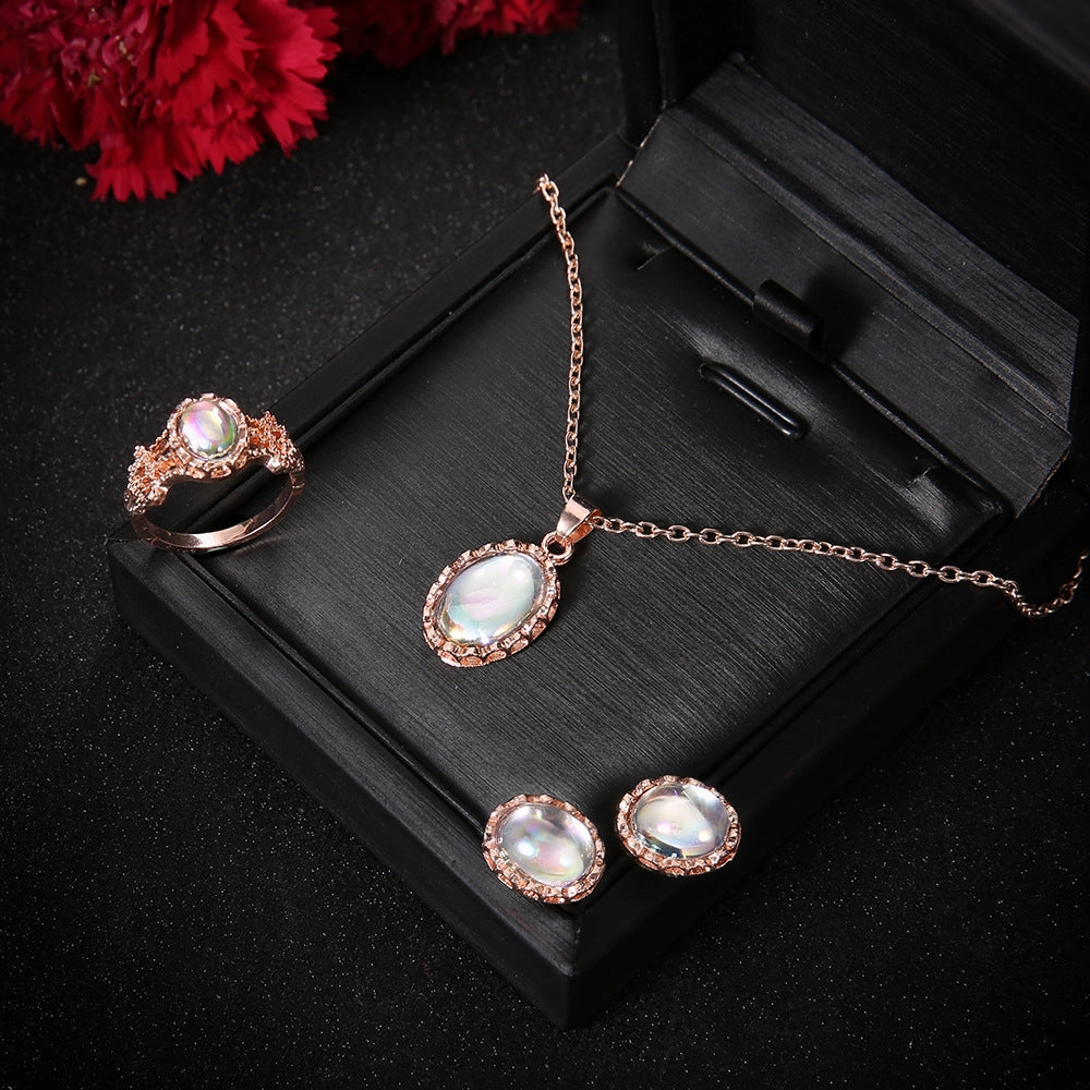 Wholesale Gemstone Alloy Rings Jewelry Sets