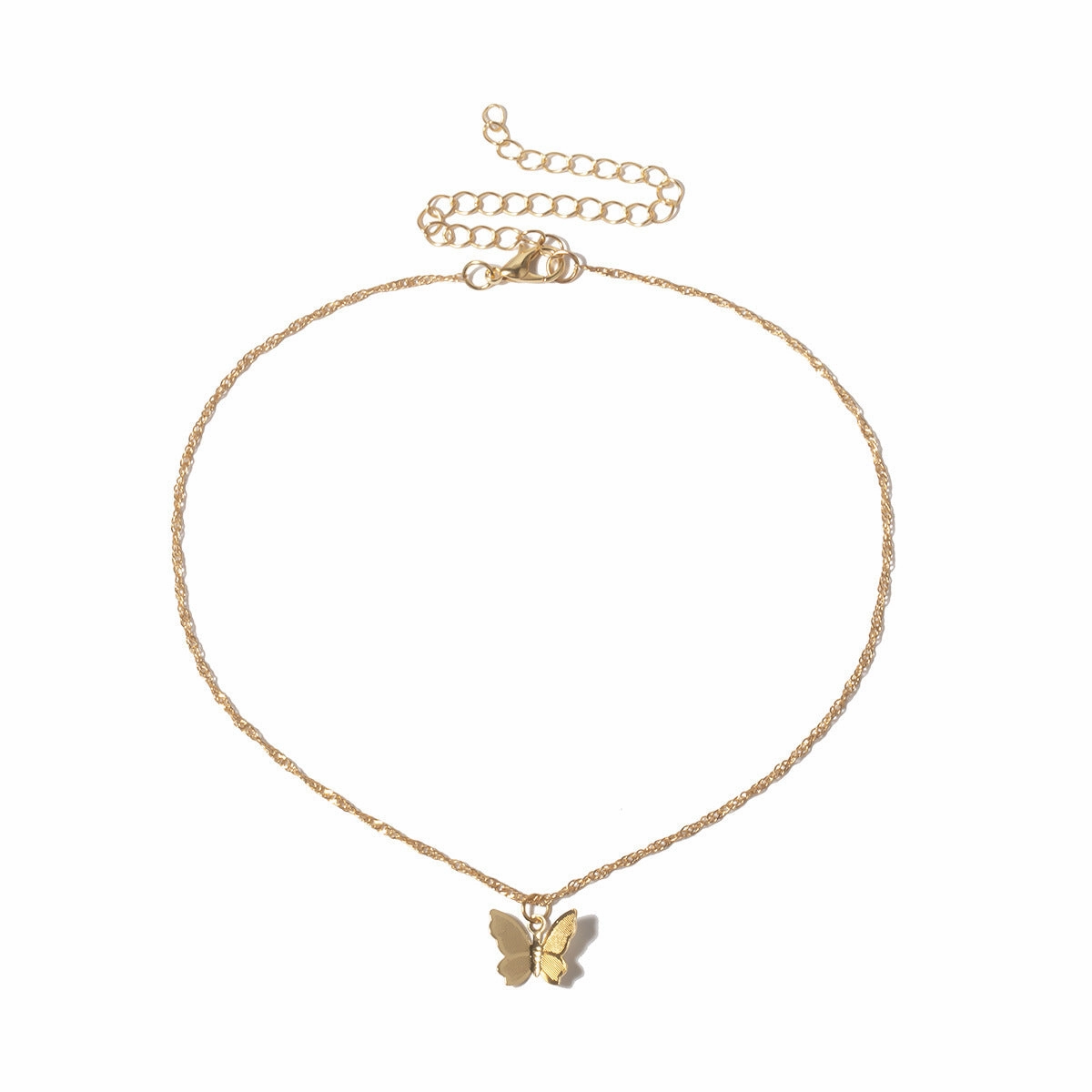 Wholesale Geometric Cross Chain Small Butterfly Copper Necklaces