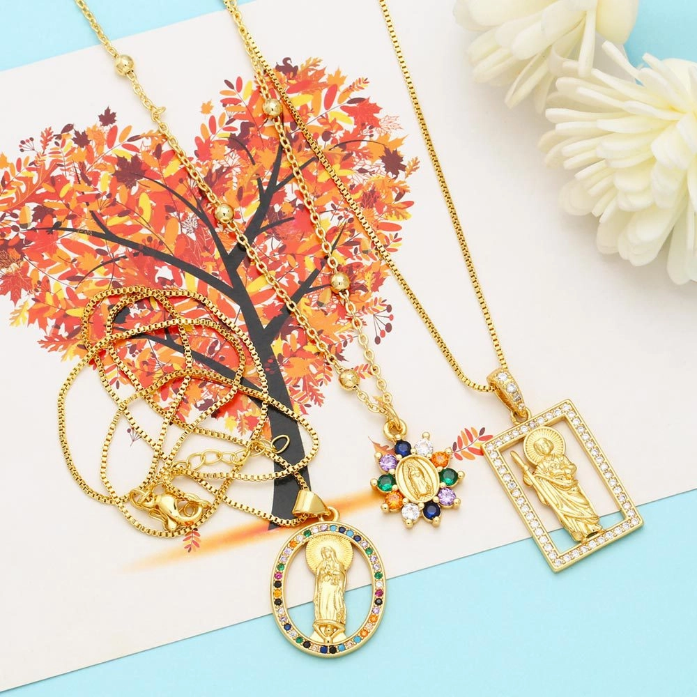 Wholesale Geometric Madonna Copper Necklaces