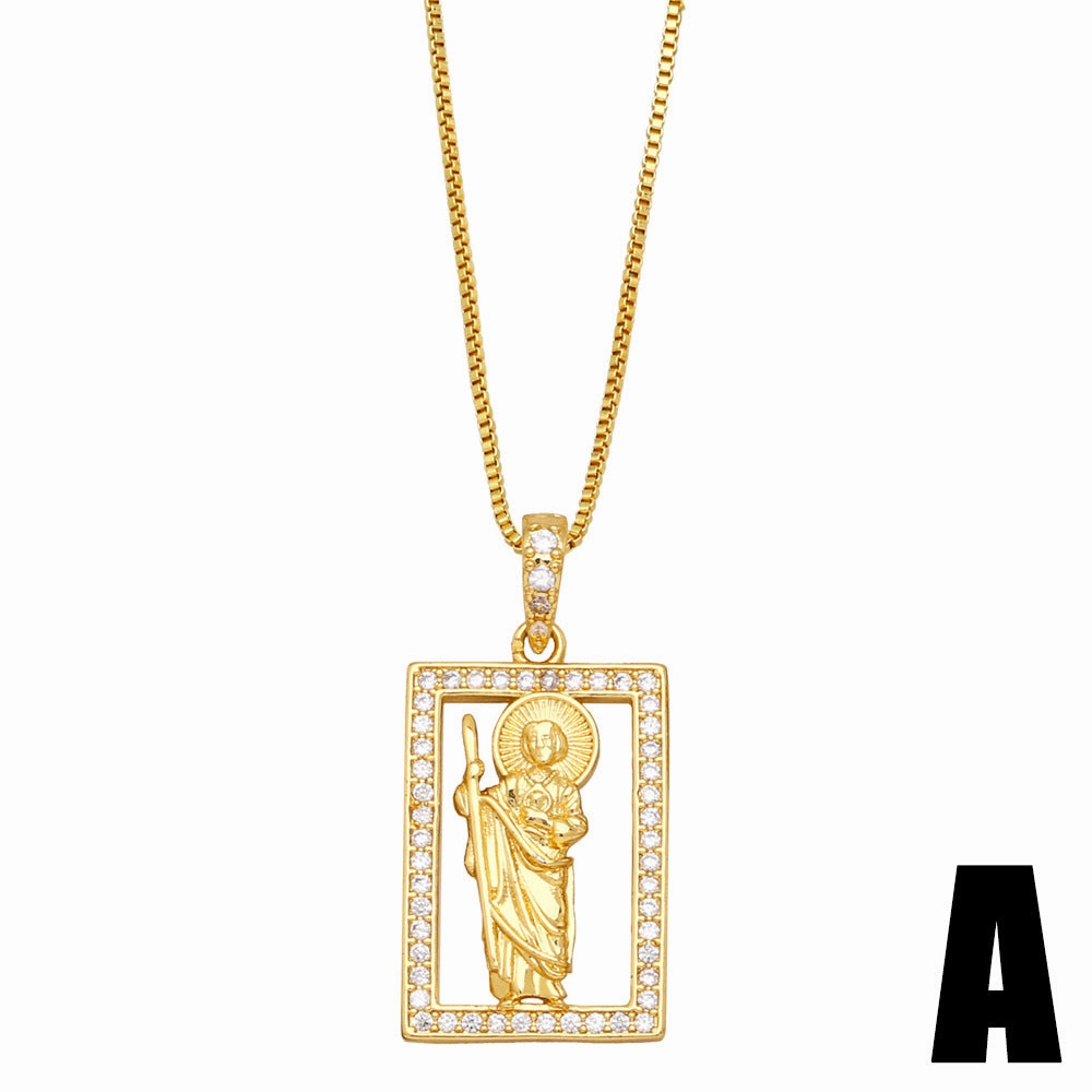 Wholesale Geometric Madonna Copper Necklaces